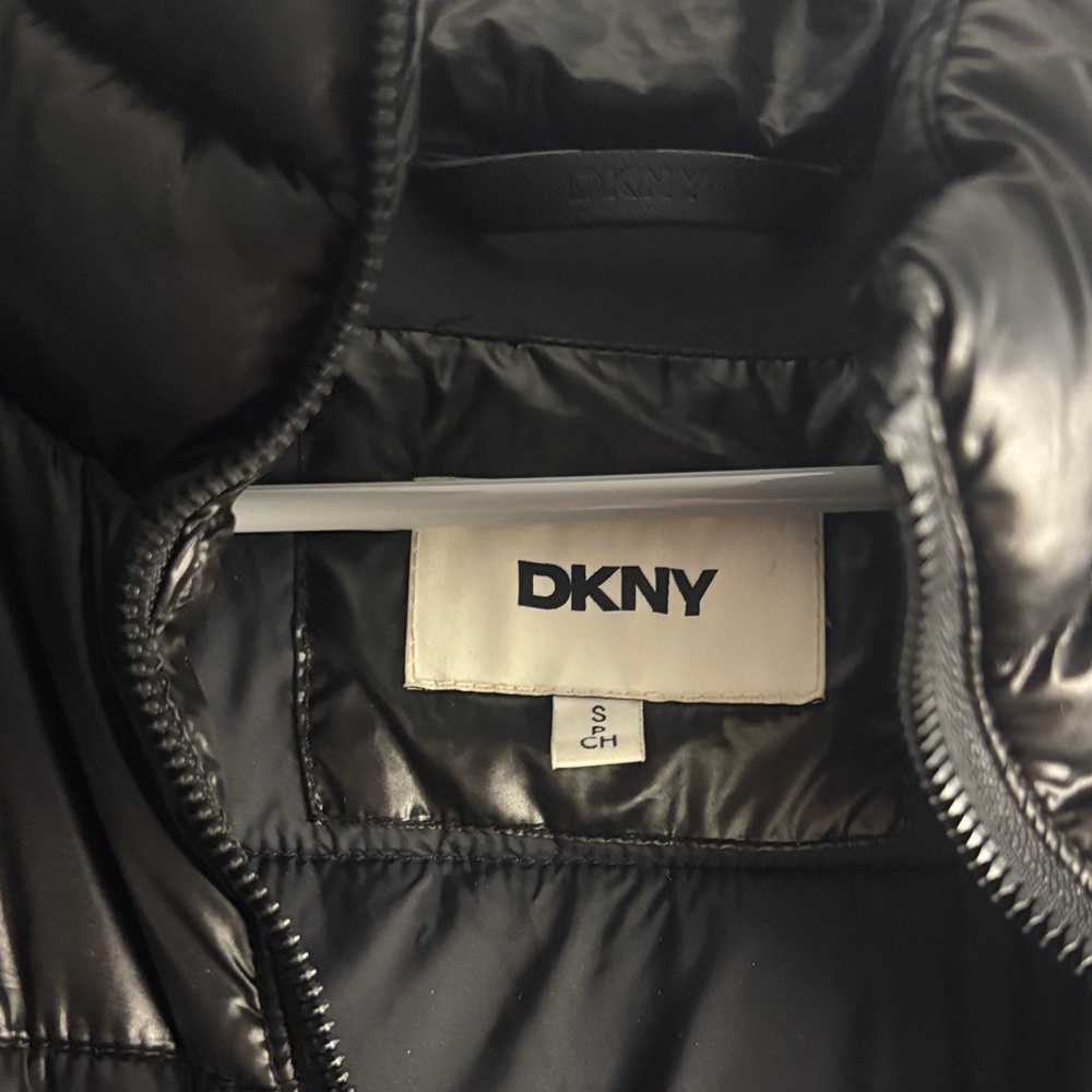 DKNY Shiny Black Quilted Jacket - Picture 3 of 3
